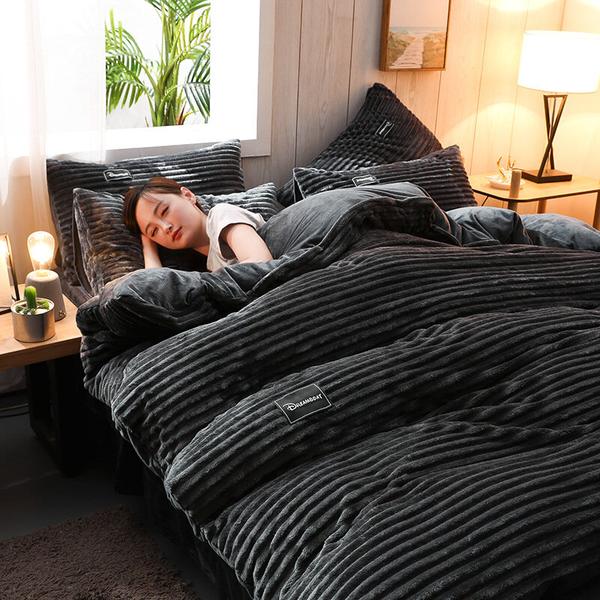 Thicken corduroy velvet bedding set