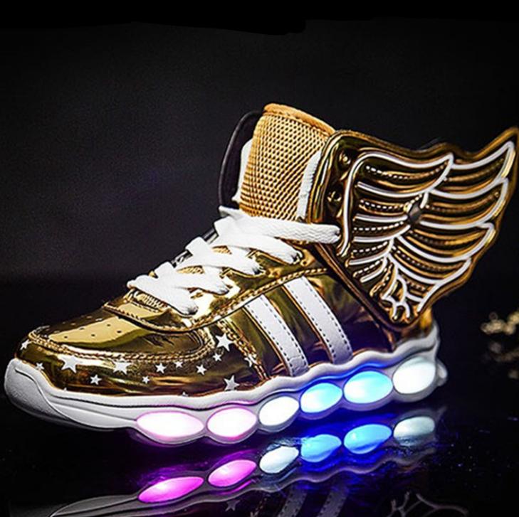 Fashion shoes kids led usb charging glowing sneakers