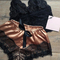 Thumbnail for Lace satin sleepwear set - Sleepwear - NosCiBe