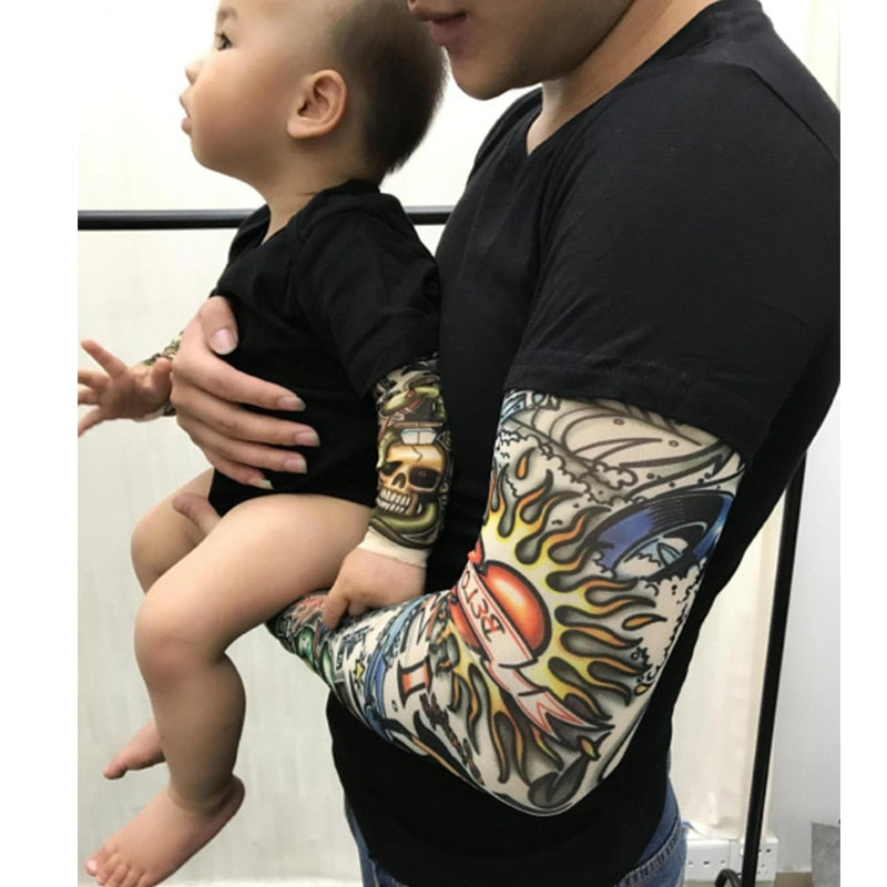 Baby Boys Romper Long Sleeve Tattoo Print - Romper - NosCiBe