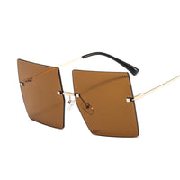 Thumbnail for Oversized Rimless Square Sunglasses - Square Sunglasses - NosCiBe