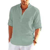 Thumbnail for Men's Linen Long Sleeve Shirt - Linen Shirt - NosCiBe