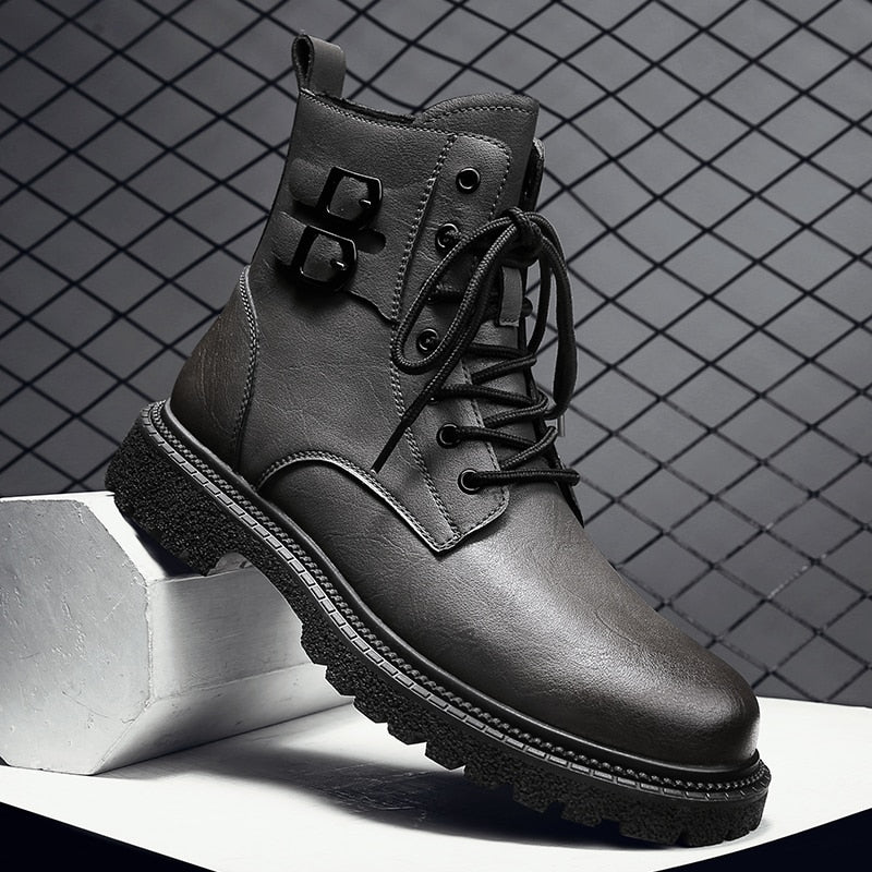 High-Quality Men's Ankle Leather Boots - Ankle Leather Boots - NosCiBe