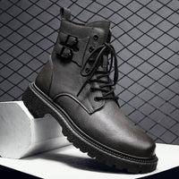 Thumbnail for High-Quality Men's Ankle Leather Boots - Ankle Leather Boots - NosCiBe