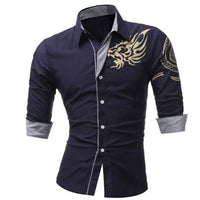 Thumbnail for Men'S Long-Sleeved Dress Shirt Dragons - Dress Shirt Dragons - NosCiBe