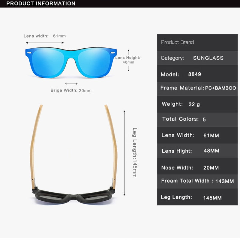 Bamboo wood HD polarized sunglasses - Sunglasses - NosCiBe