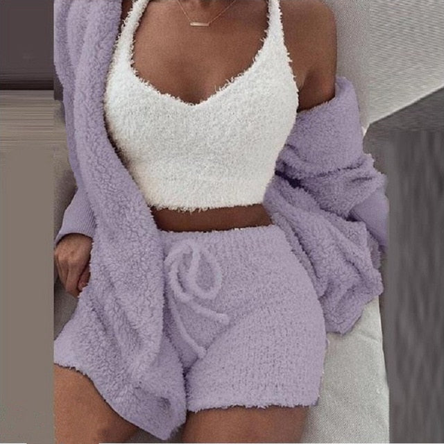 Flannel Velvet Pajamas Set - Sleepwear - NosCiBe