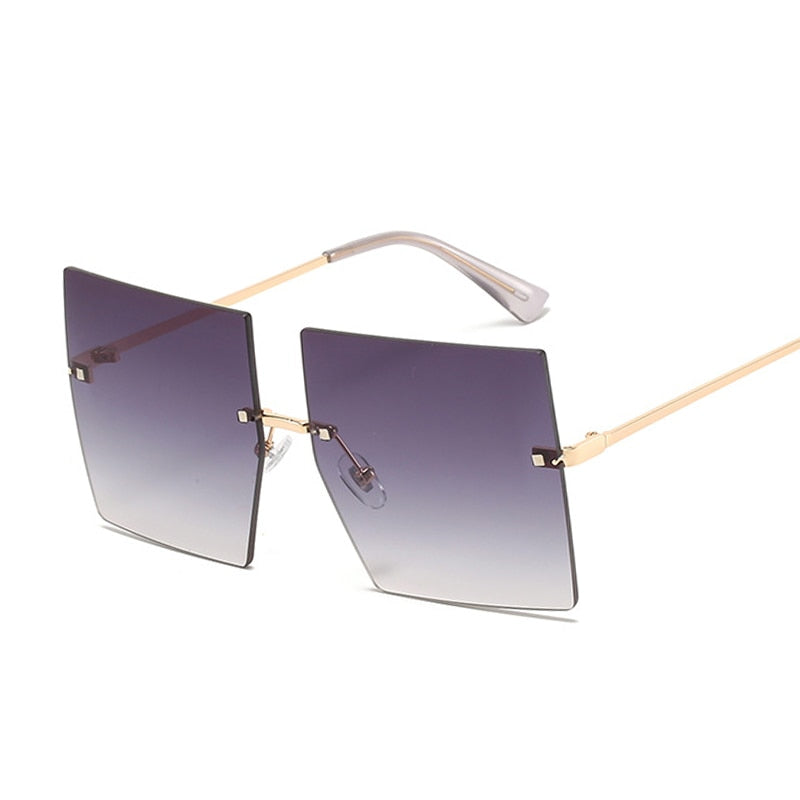 Oversized Rimless Square Sunglasses - Square Sunglasses - NosCiBe