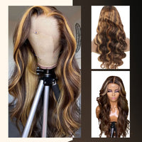 Thumbnail for Transparent HD Lace Frontal Highlight Straight Ombre Human Hair  Brazilian Wig  For Black Women