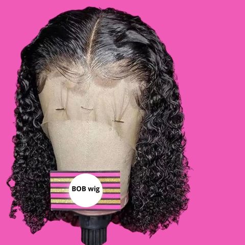 Wigs Peruvian Human Hair Bob Lace Front Closure Short Bob Wig Straight/curly