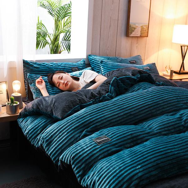 Thicken corduroy velvet bedding set