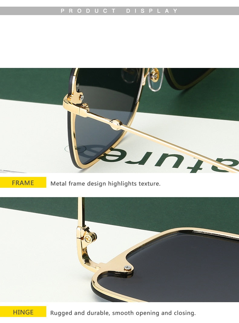 Lady Oversize Rimless Square Sunglasses - Square Sunglasses - NosCiBe