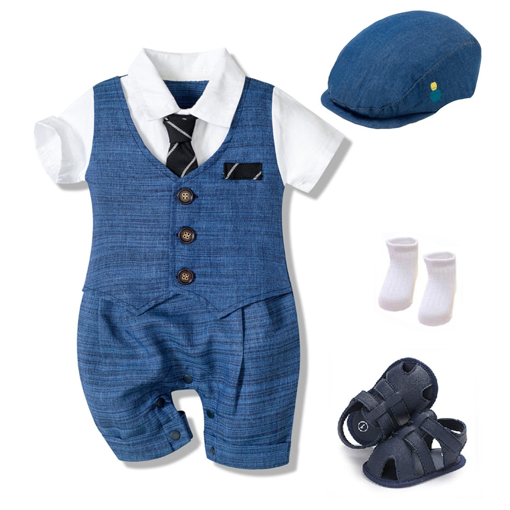 Summer Baby Romper Suit Newborn Boys Formal Clothing - NosCiBe