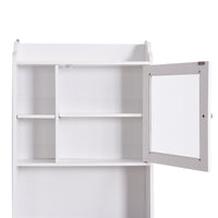 Thumbnail for Modern Over The Toilet Space Saver Organization Wood Storage Cabinet for Home, Bathroom -White - NosCiBe