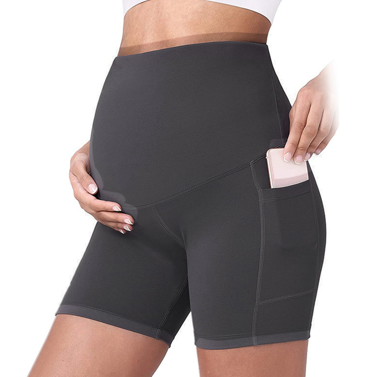 Maternity shorts seamless pregnancy underwear shapewear fitness yoga running shorts high waist