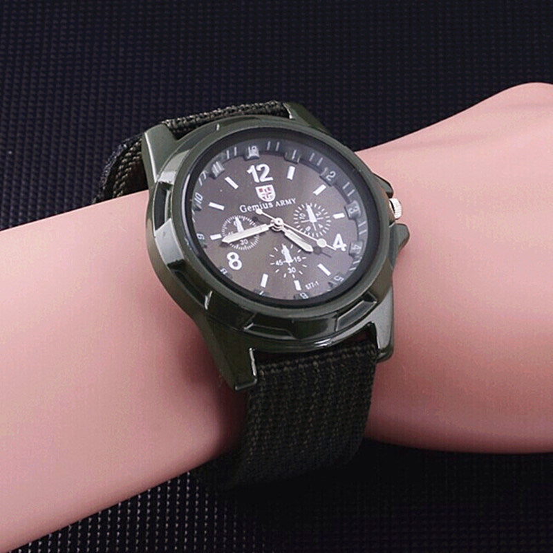 Men Army Watch Nylon Military Male Quartz Watches Fabric Canvas Strap Casual Cool