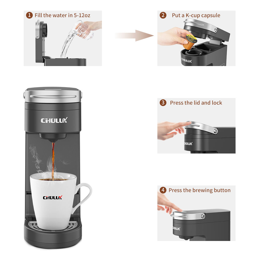 Chulux single serve coffee maker kcup pod coffee brewer coffee machine mini 3 in 1