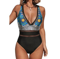 Thumbnail for One Piece Retro Printed Slimming Swimsuit