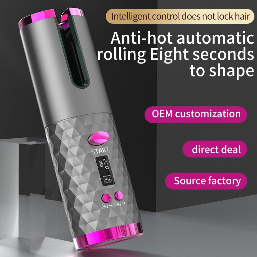 Wireless automatic curling iron rotating ceramic   usb rechargeable