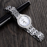 Thumbnail for Casual Clock Silver Bracelet Watch Women Rhinestone Quartz Wristwatch