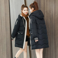 Thumbnail for Women Jacket Coats Long Parkas Female Down cotton Hooded Overcoat Thick Warm Jackets Windproof Casual Student Coat