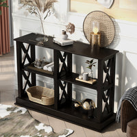 Thumbnail for Trexm console table with 3-tier open storage spaces for living room, narrow sofa entryway or hallway