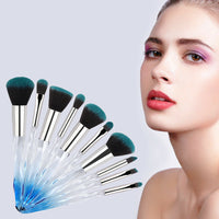 Thumbnail for Professional makeup brush set of 10 pcs with crystal handle foundation brush - NosCiBe