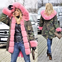 Thumbnail for New Women Parka Casual Outwear Hooded Coat Fur Coats Manteau Female Woman Clothes Plus Size S-5XL