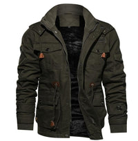 Thumbnail for Men Stand Collar Zipper Fleece Jacket Outwear