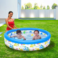 Thumbnail for 48x10In Inflatable Swimming Pool Blow Up Family Pool For 2 Kids Foldable Swim Ball Pool Center