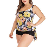 Thumbnail for Women's Tankini Set Flower Swimwear Solid Two Pieces Swimsuit