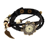 Thumbnail for Beautiful Bohemian Style Retro Handmade Leather Angel Wing Women's Watches - NosCiBe