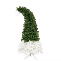 Thumbnail for 6FT Hinged Fir Artificial Top  Xmas Tree Bendable Santa Hat Style, 1250 Lush Branch Tips, 300 LED Lights