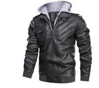 Thumbnail for Men's PU Faux Leather Hood Jacket