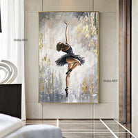Thumbnail for Handmade Oil Painting Canvas Wall Art Decoration Portrait Ballet Girl 
