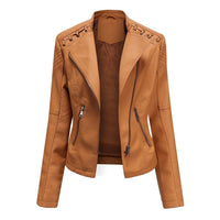 Thumbnail for Leather Jackets Slim Motorcycle Coat Outwear