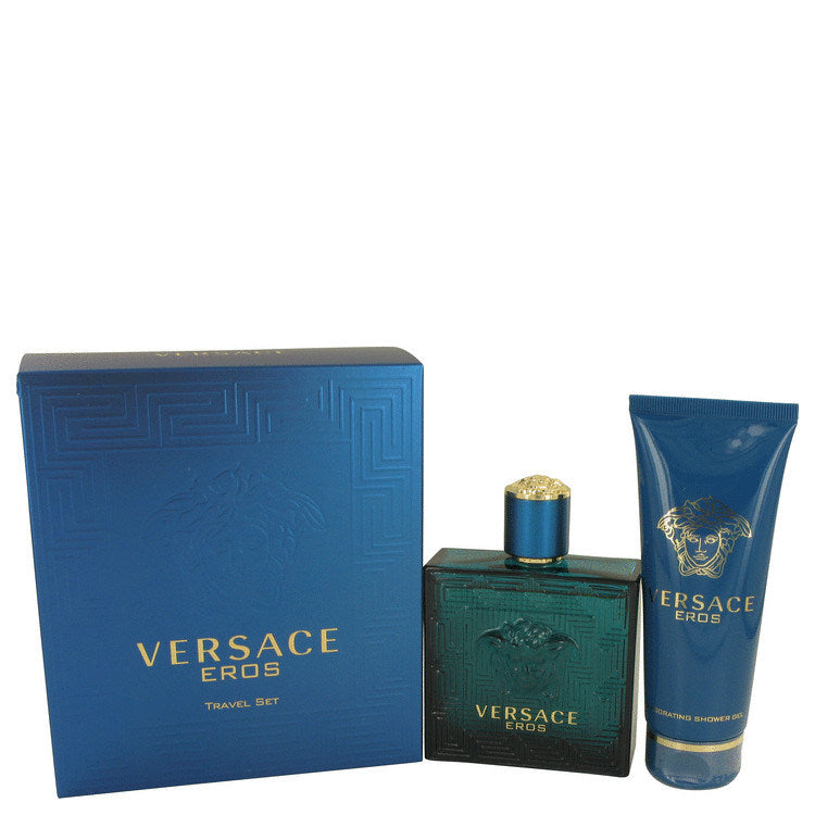 Versace Eros by Versace Gift Set -- 3.4 oz Eau De Toilette Spray + 3.4 oz Shower Gel
