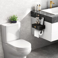 Thumbnail for Toilet Paper Holder with Storage Drawer Adhesive Wall Mount for Small Bathroom