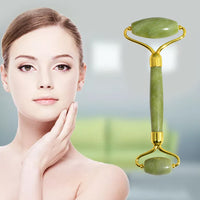 Thumbnail for Natural facial massager face roller Gua Sha scraper double heads jade stone roller skin care rose quartz massage for face body