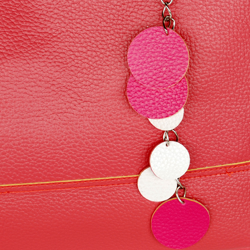 [Dolce Pink Lady] Fashion Double Handle Leatherette Satchel Bag Handbag Purse - Blancho Bedding - NosCiBe