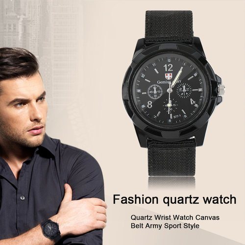 Men Army Watch Nylon Military Male Quartz Watches Fabric Canvas Strap Casual Cool