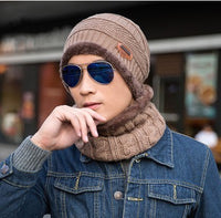 Thumbnail for Men's Knitted Wool Hat Casual Warm Bib