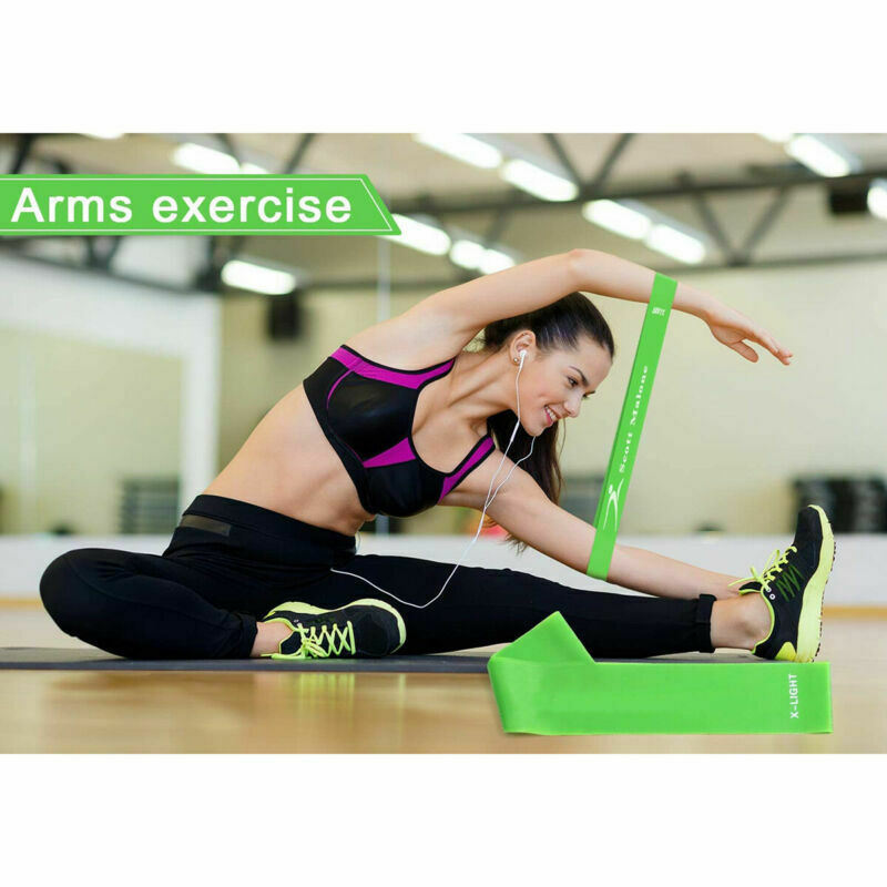 Fitness Yoga band strap loop elastic gym 5x resistance workout 5-40lb - NosCiBe
