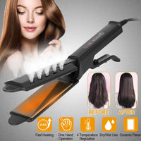 Thumbnail for Electric Hair Straightener 4 Temperature Scissor Ceramic Flat Iron Wet Dry Use Bangs Splint Glider Hair Clip Straightener - NosCiBe
