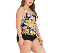Thumbnail for Women's Tankini Set Flower Swimwear Solid Two Pieces Swimsuit