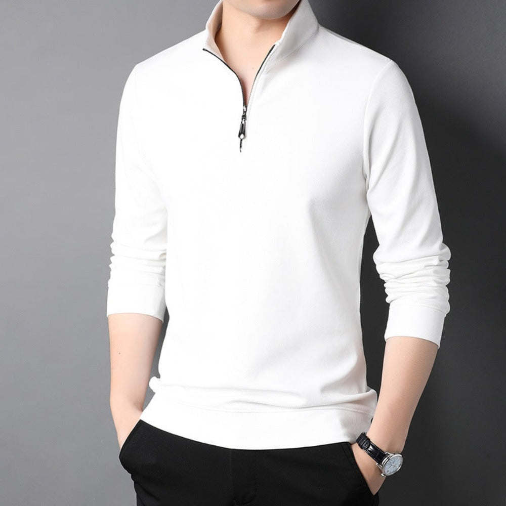 Mens Casual Stand Collar Long Sleeve Top - Casual - NosCiBe