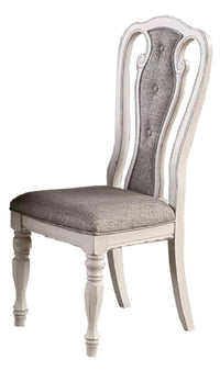 Thumbnail for Set of 2 Dining Chairs Grey Upholstered Tufted unique Design Chairs Back Cushion Seat Dining Room