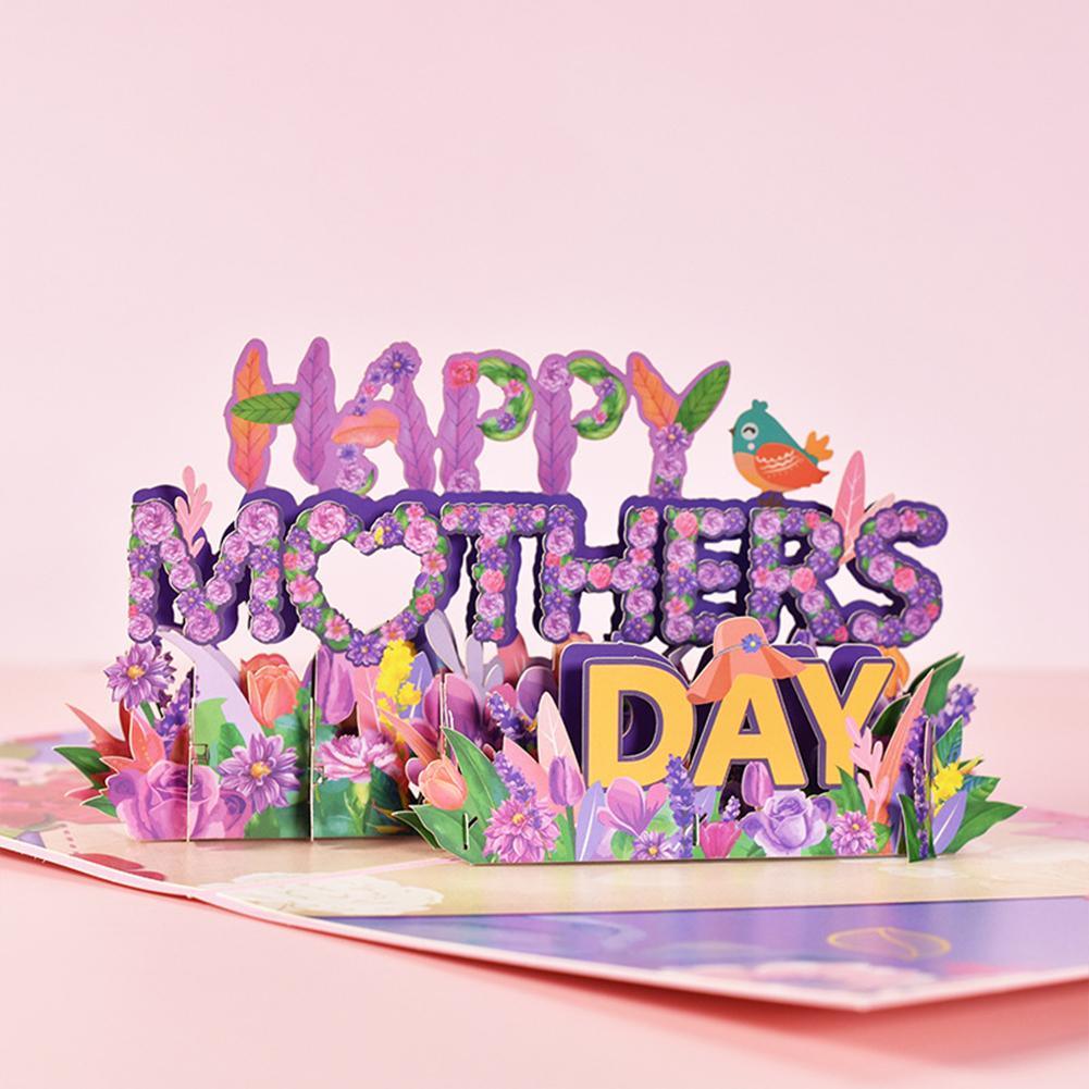 3D Pop Up Mothers Day Cards Gifts Floral Bouquet Greeting Cards Flowers for Mom Wife Birthday Sympathy Get Well