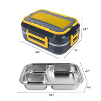 Thumbnail for 1.5L 40W Electric Heating Lunch Box Food Warmer Stainless Steel Container Portable Food Heat Up for Office Home Car