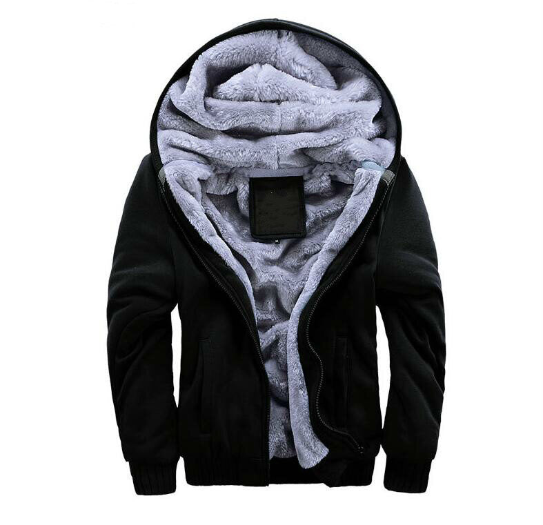 Mens Hoodies Fleece Hooded Sweatershirt Winter Warm Thick Coat Jackets
